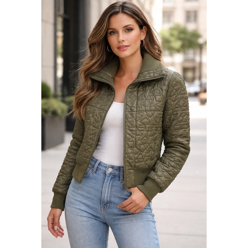 French‎ Connection Quilted Star Jacket – Dark Green | Size S